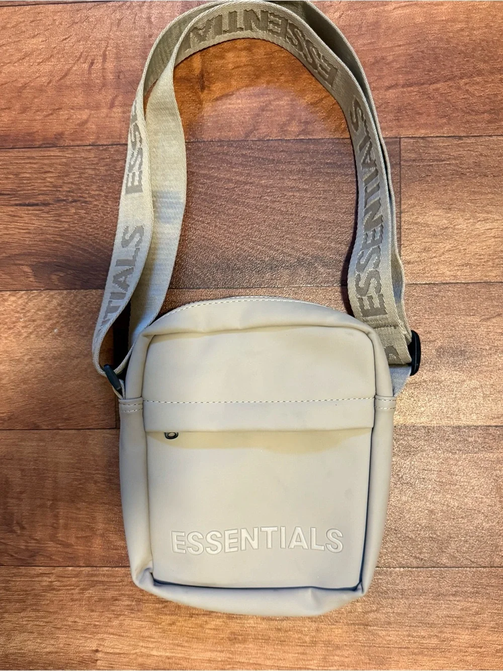 Essentials Small Messenger Bag in Light Beige with Branded Strap